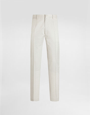 Dolce & Gabbana Micro pattern jacquard trousers Multicolor GY7BMTFJZAM
