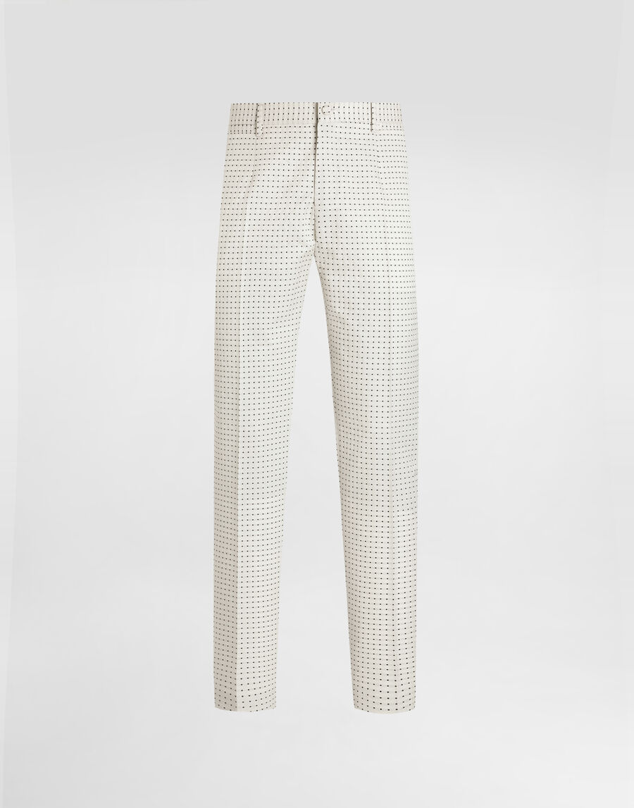 Micro pattern jacquard trousers
