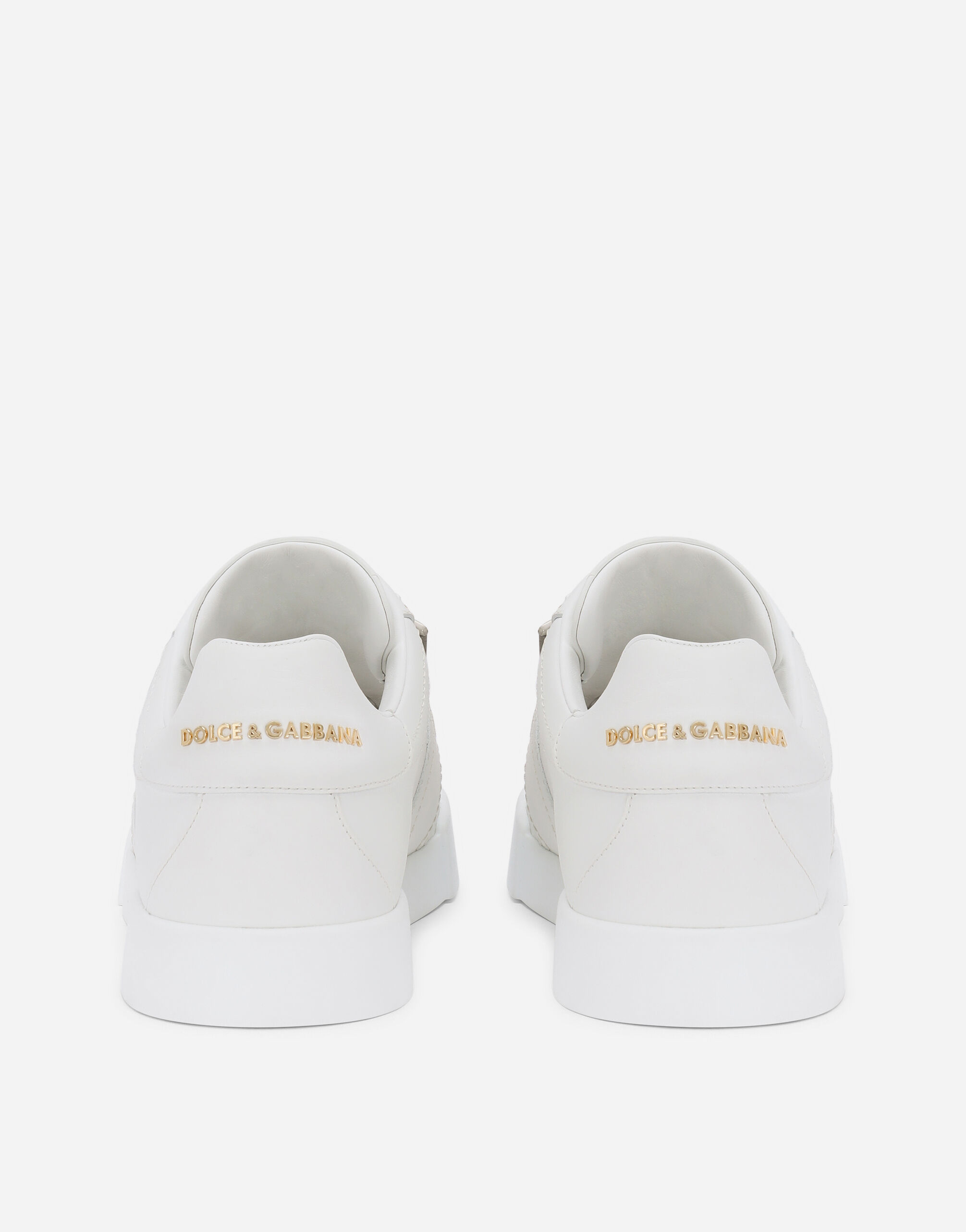 Calfskin Portofino sneakers with branded tag in White for