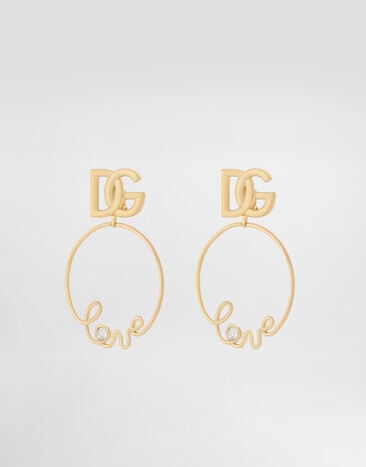 Dolce & Gabbana Clip-on “love” earrings with DG logo Gold WEP2L8W1111