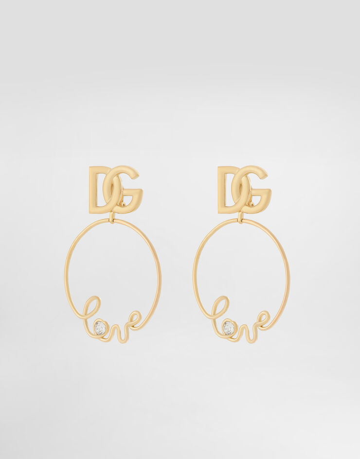 Dolce & Gabbana Clip-on “love” earrings with DG logo Gold WEP2L8W1111