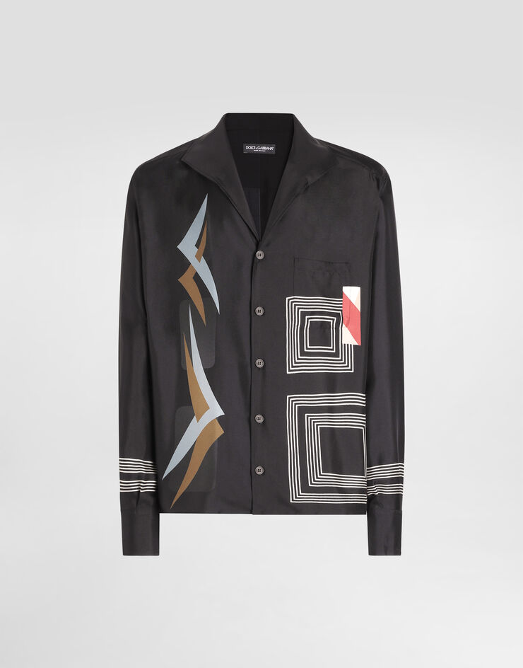 Dolce & Gabbana Geometric-print twill shirt Multicolor G5OF0THI11R
