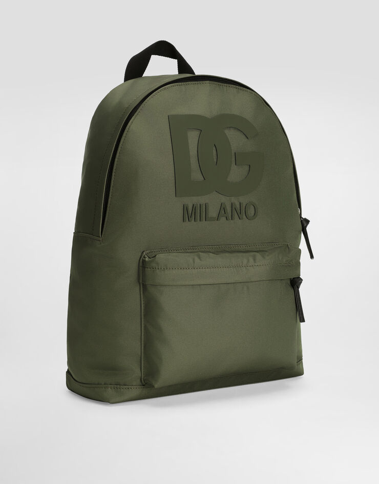 Dolce & Gabbana Nylon backpack with DG patch Green EM0074AM224
