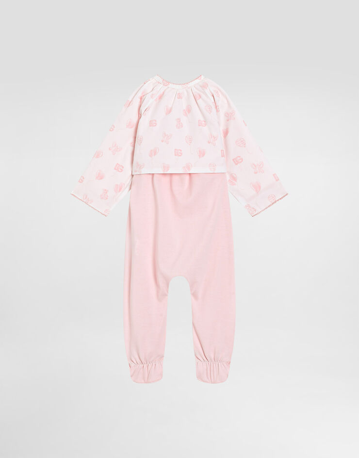 Dolce & Gabbana 2-piece cotton jersey and cotton poplin gift set with balloon print Multicolor L2JO3MG7O1C