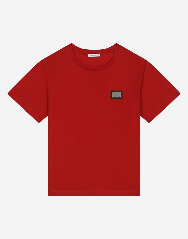 DolceGabbanaSpa Jersey T-shirt with logo tag Red L4JT7TG7I2O