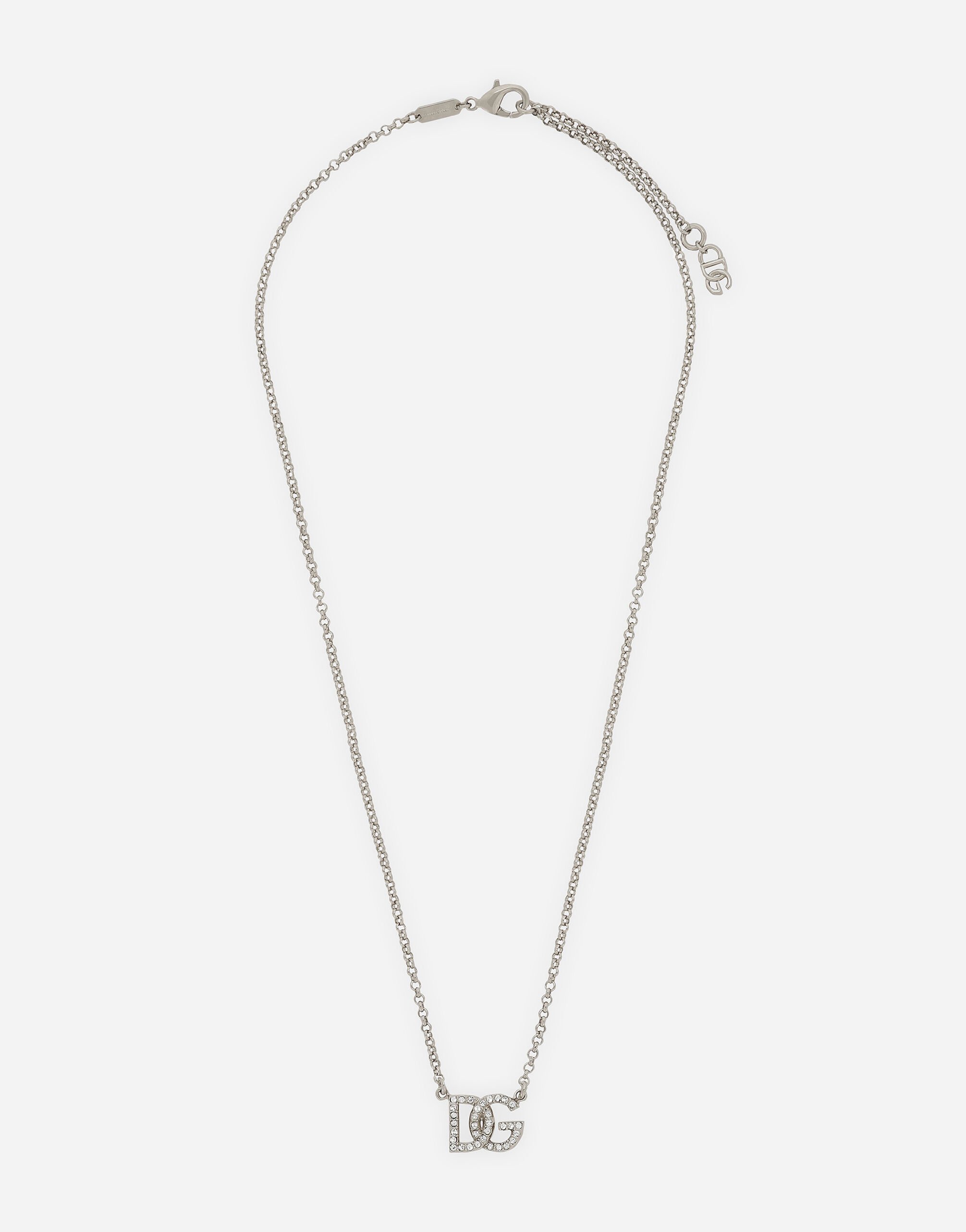 Dolce & Gabbana Fine link necklace with DG logo Black CQ0584A1471
