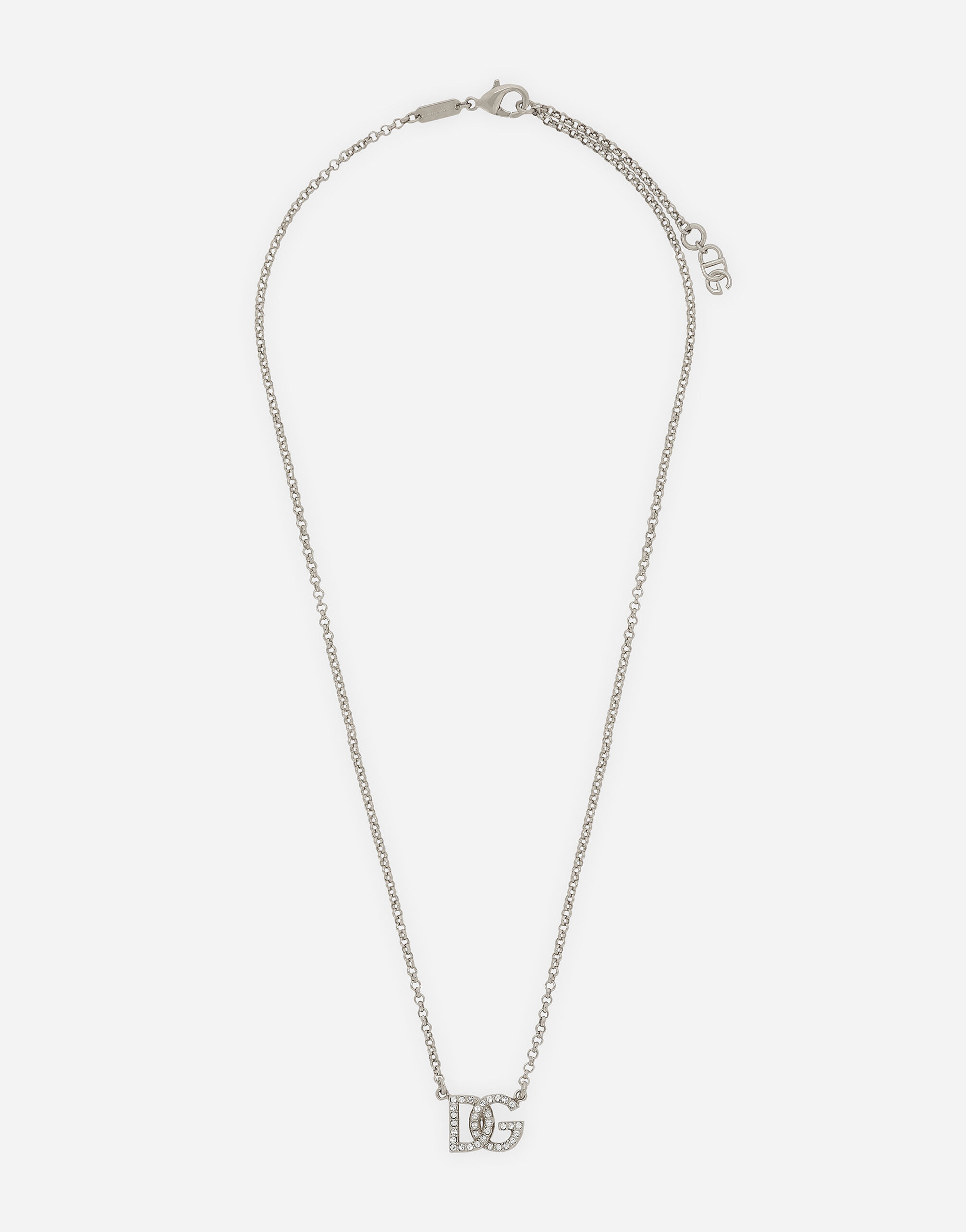 【Dolce & Gabbana】DGロゴ クリスタル ネックレス Necklace with rhinestone-detailed DG logo in Gold for Women