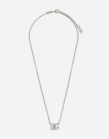 Dolce&Gabbana Schmale Gliederhalskette mit DG-Logo Silber WNP6S1W1111
