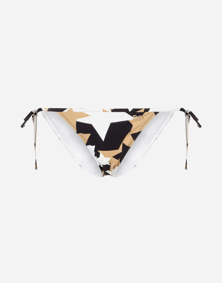 Dolce & Gabbana MILLENNIALS STAR PRINT BIKINI BOTTOMS WITH STRING TIES MULTICOLORED O2A01JFSGRR