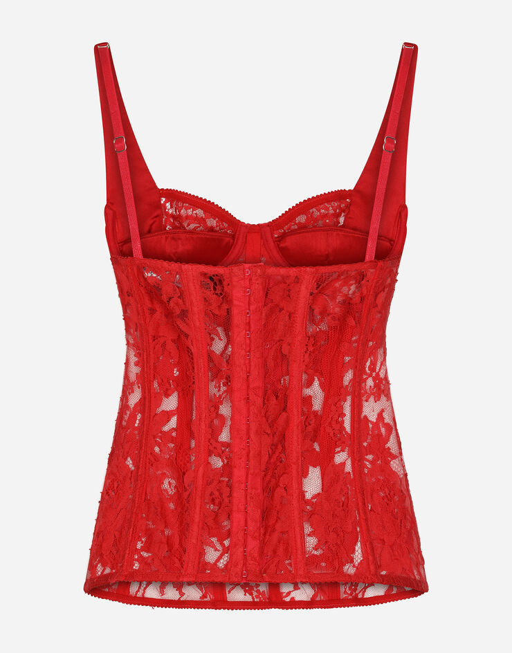 Dolce & Gabbana Bustier lingerie in pizzo Rosso O7D16TONL36