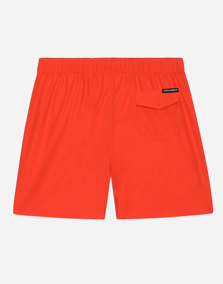 Dolce & Gabbana Nylon swim trunks Orange L4J818G7KM9