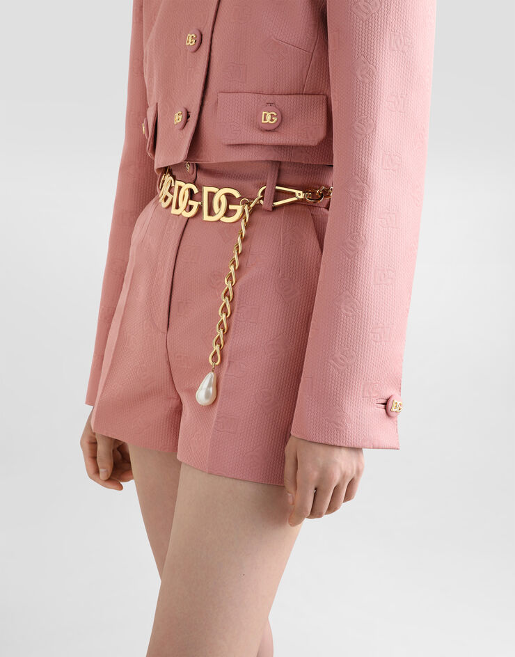 Dolce & Gabbana DG 徽标绗缝提花短裤 Pink FTC9GTHJMQN