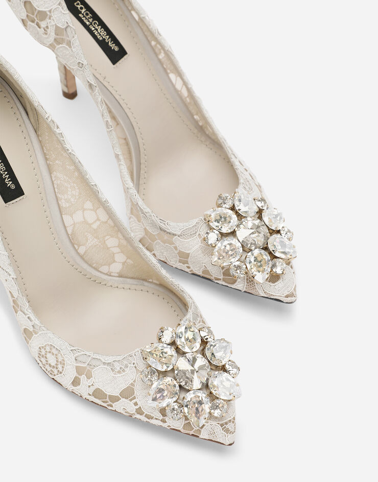 Dolce & Gabbana Zapatos escotados de encaje Taormina con cristales Blanco CD0101AL198