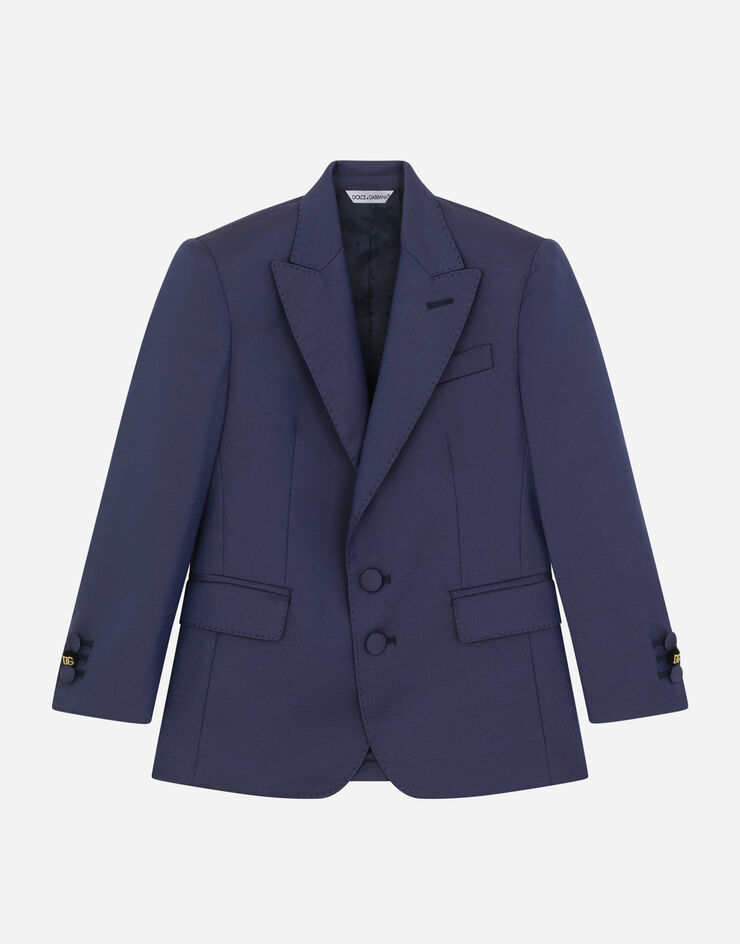 Dolce & Gabbana Single-breasted woolen jacket Blue L41J68HUMMF