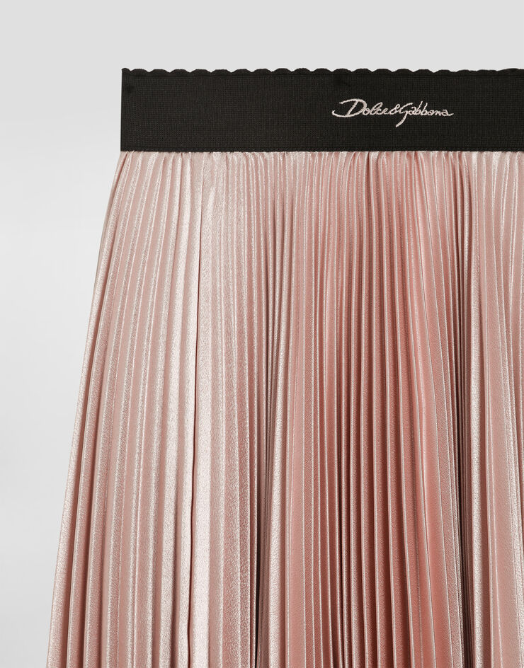 Dolce & Gabbana Pleated skirt with Dolce&Gabbana logo Pink L55I55G7O3M
