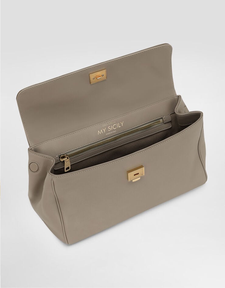 Dolce & Gabbana My Sicily handbag in plongé calfskin Beige BB7782B7321