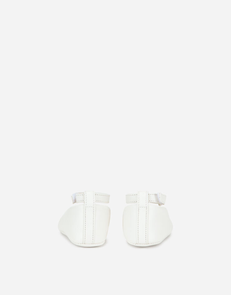 Dolce & Gabbana حذاء باليه لحديثي الولادة من جلد نابا أبيض DK0065A1293