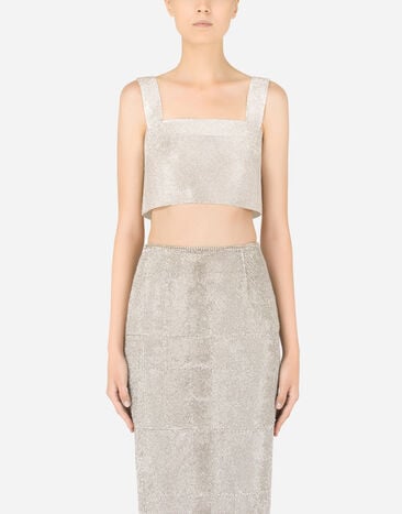 Dolce & Gabbana Crystal mesh top Multicolor F753KZGDAJ3