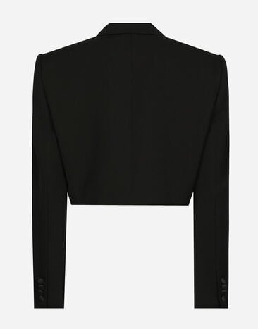 Dolce & Gabbana Short wool gabardine tuxedo jacket Black F299RTFU21E