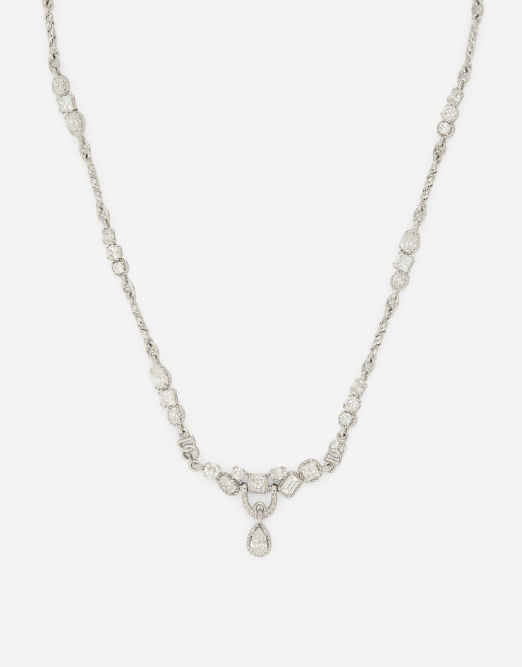 Dolce & Gabbana Easy Diamond necklace in white gold 18Kt and diamonds White WAQD1GWDIA1