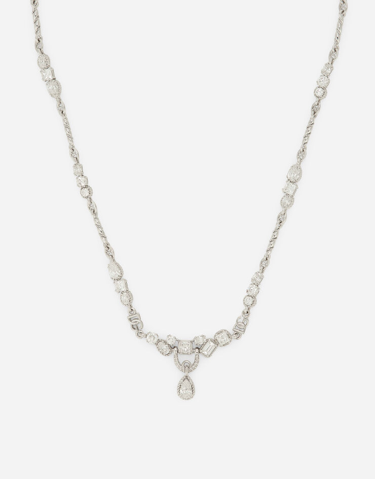 Dolce & Gabbana Easy Diamond necklace in white gold 18Kt and diamonds White WAQD1GWDIA1