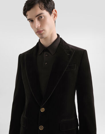 Dolce & Gabbana Single-breasted sicilia light cotton jacket Brown G2TV4TGJ619