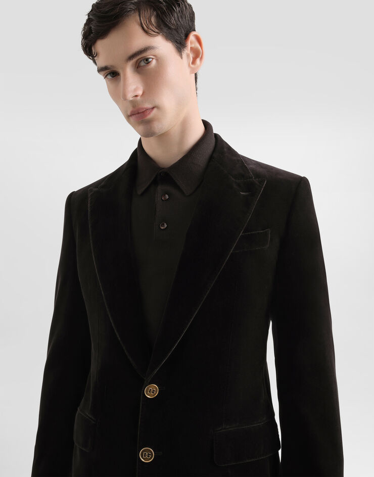Dolce & Gabbana Single-breasted sicilia light cotton jacket Brown G2TV4TGJ619