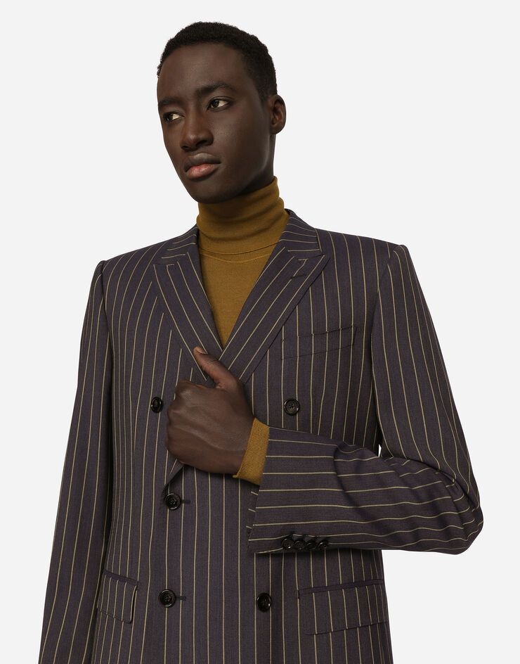 Dolce & Gabbana Double-breasted pinstripe wool Martini-fit jacket Multicolor G2MS7TFR2ZP