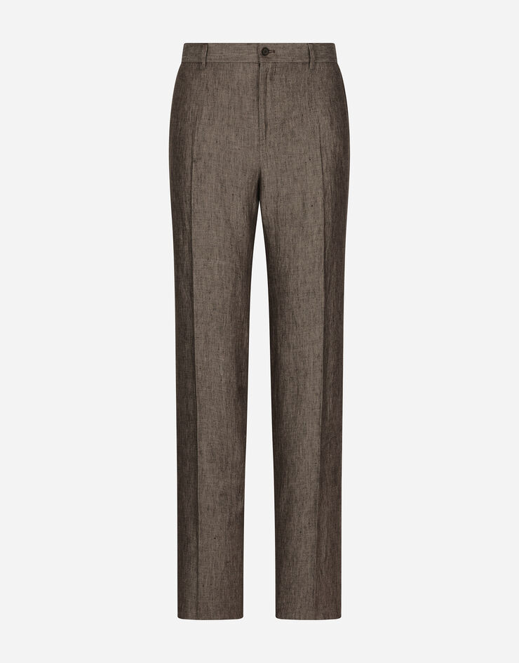 Dolce & Gabbana Klassische Hose aus Leinen Mehrfarbig GP0D6TFU4L0
