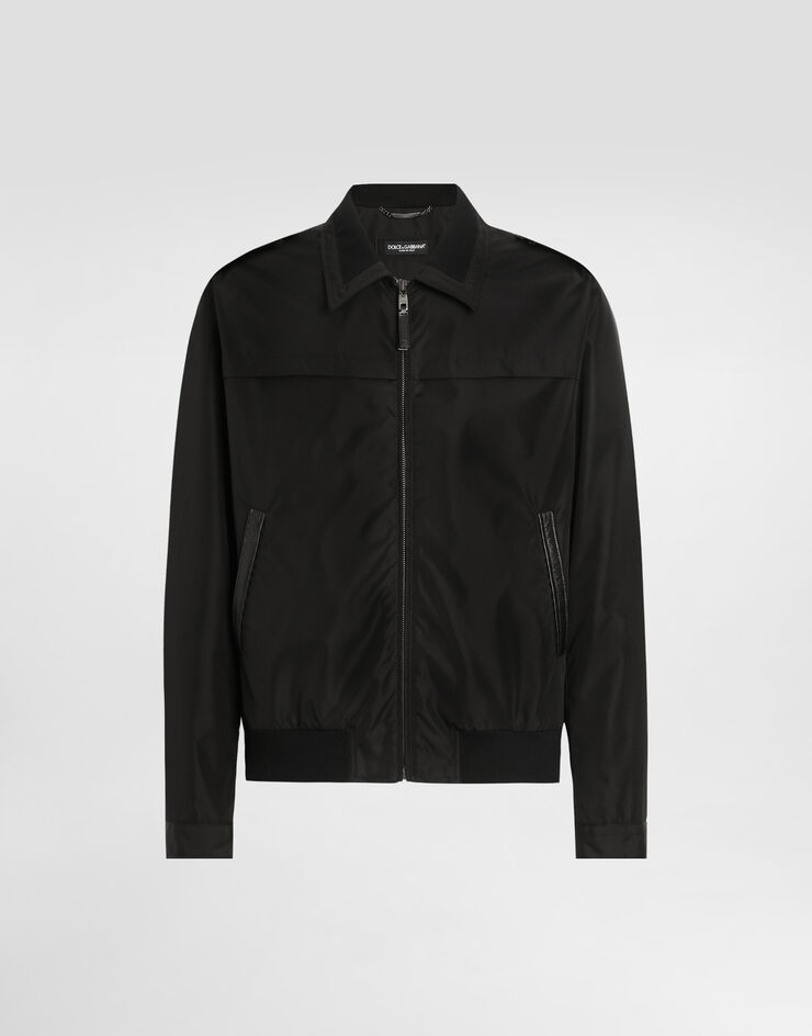 Dolce & Gabbana 标牌帆布飞行夹克 黑 G9BHNTFUS21