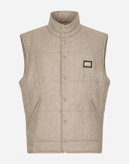 Dolce & Gabbana Padded cashmere vest Beige G9AVETGH485