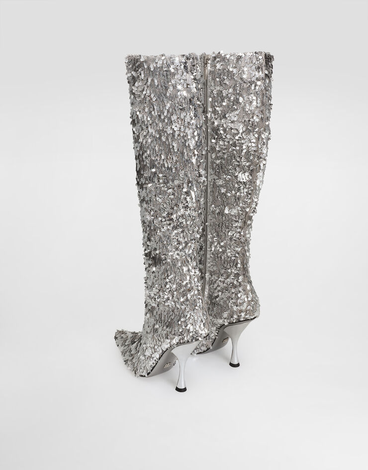 Dolce & Gabbana Drop sequin boots Silver CU1294AY641