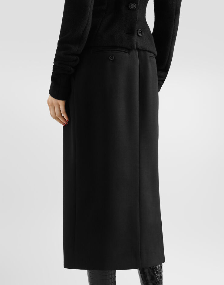 Dolce & Gabbana Double wool crêpe skirt Dolce & Gabbana Double wool crêpe skirt Black F4DKTTFU2L8