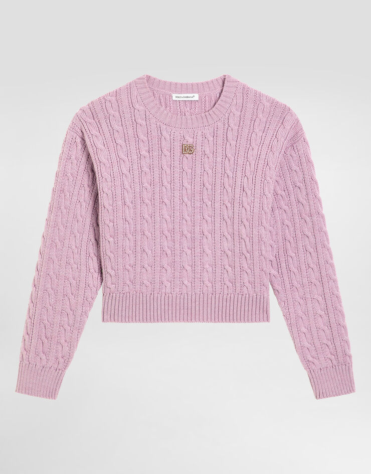 Dolce & Gabbana Jersey de lana con diseño de canalé trenzado Lila L5KWK5JDVDJ
