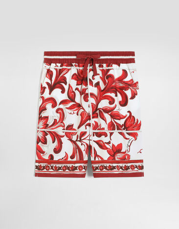 Dolce & Gabbana Majolica-print poplin bermuda shorts Multicolor L44Q21FI5OI