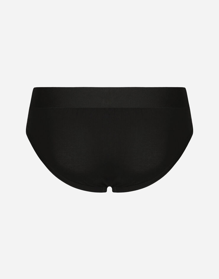 Dolce & Gabbana Slip medio de algodón elástico Negro M3F31JONP20