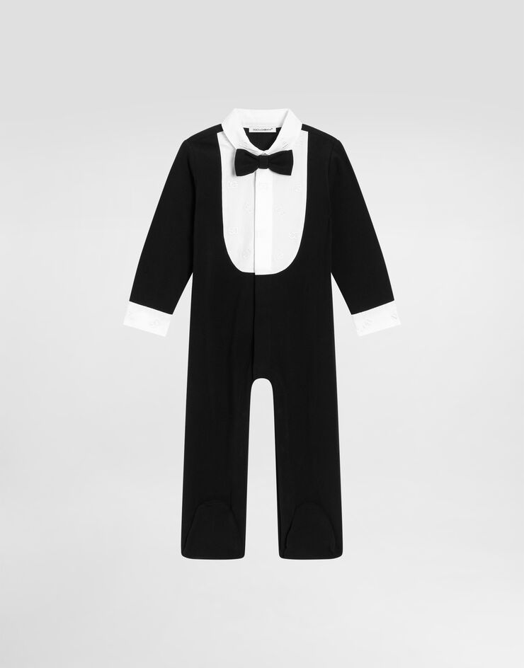 DolceGabbanaSpa Tuxedo onesie in interlock and poplin Multicolor L11O85G7K1I