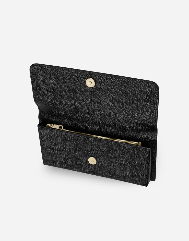 Dolce & Gabbana Minibolso en piel de becerro con estampado Dauphine Negro BI3280A1001