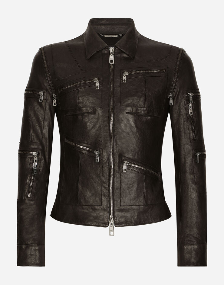 Dolce & Gabbana Giubbotto pelle lavata Nero G9AHGLHULSC