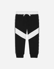 Dolce&Gabbana Jersey jogging pants with branded bands Black L5JPC3G7KN8
