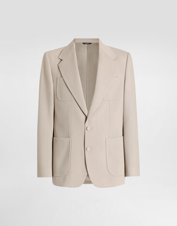 Dolce & Gabbana Chaqueta de botonadura sencilla Portofino de lana Beige G2WA0TFU2X3