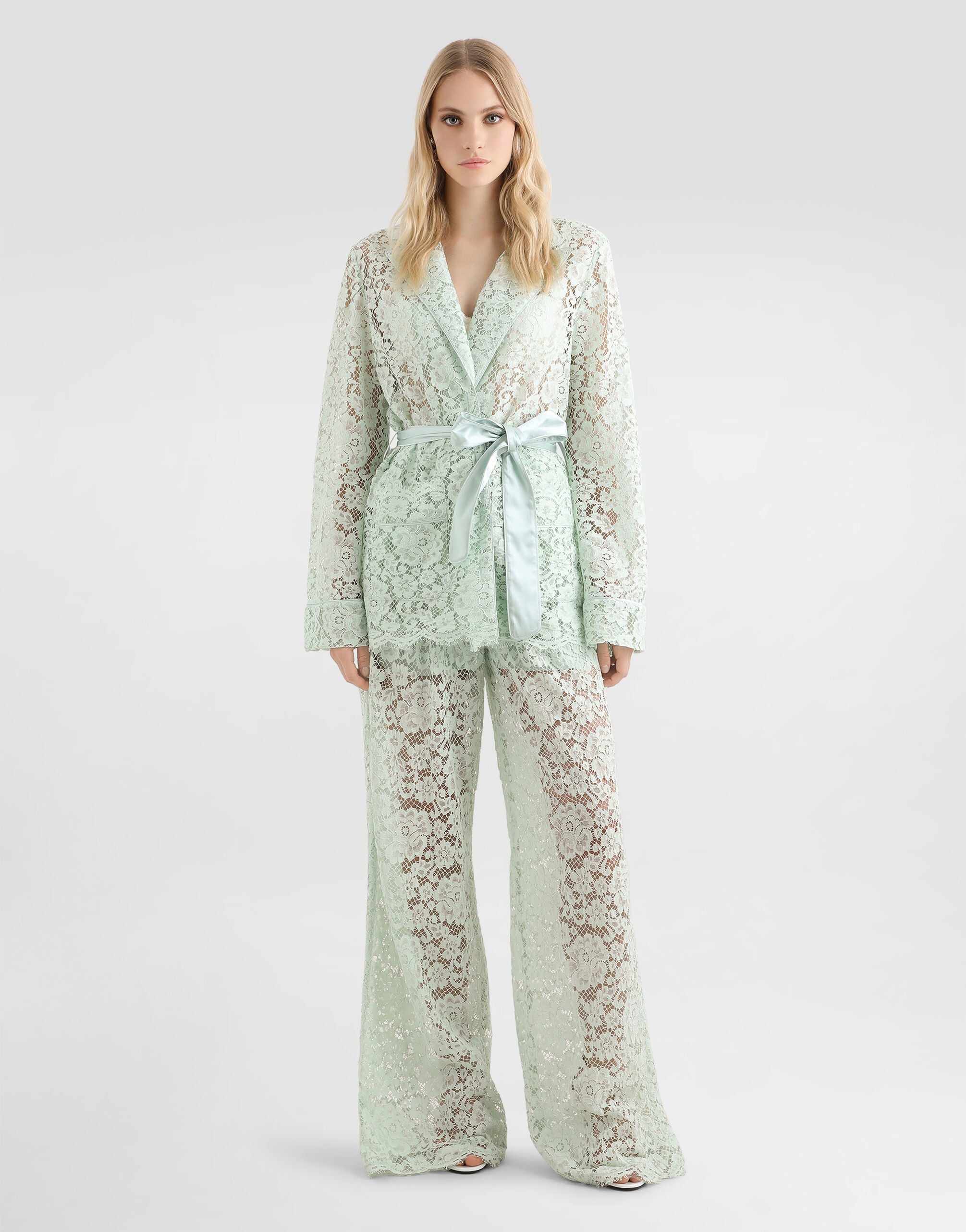 Lace vanity shirt in Green for Women | Dolce&Gabbana® US