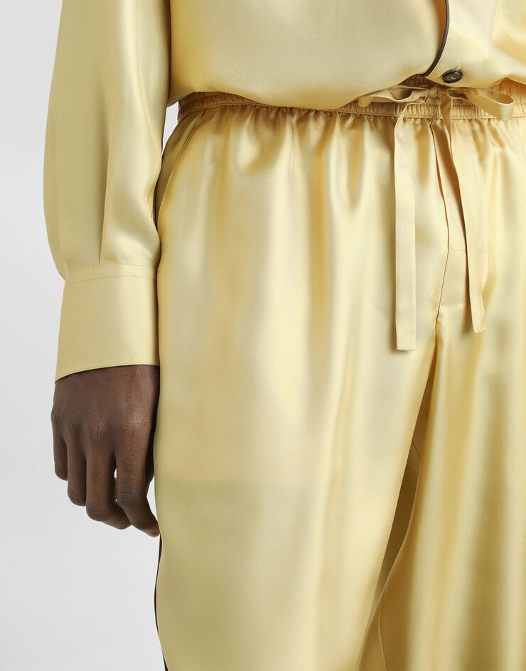 Dolce & Gabbana Silk twill trousers Yellow GVCRAZFU10S
