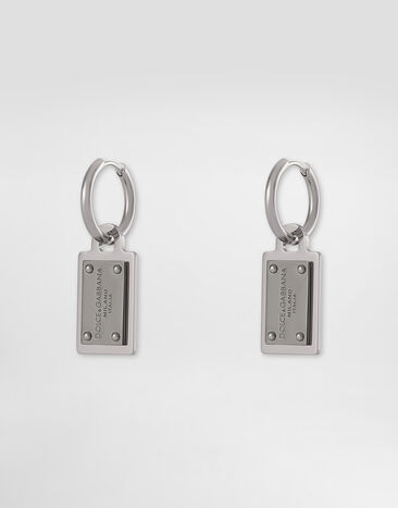 Dolce & Gabbana earrings with Dolce&Gabbana logo tag Silver WEP1T1W1111