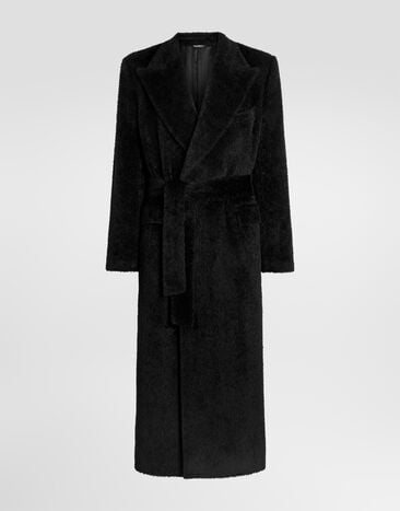 Dolce & Gabbana Double-breasted alpaca coat Black G047RTHU2A4