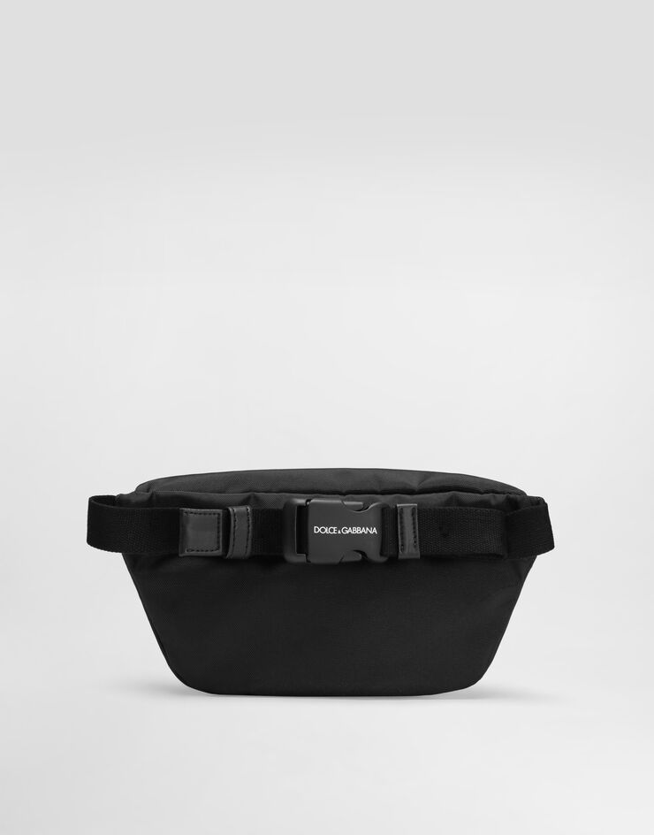 Dolce & Gabbana Nylon waist bag with DG rubber patch Black EM0072AU927