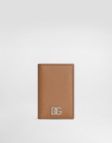 Dolce & Gabbana Card holder in calfskin with logo Beige BP3323A0370