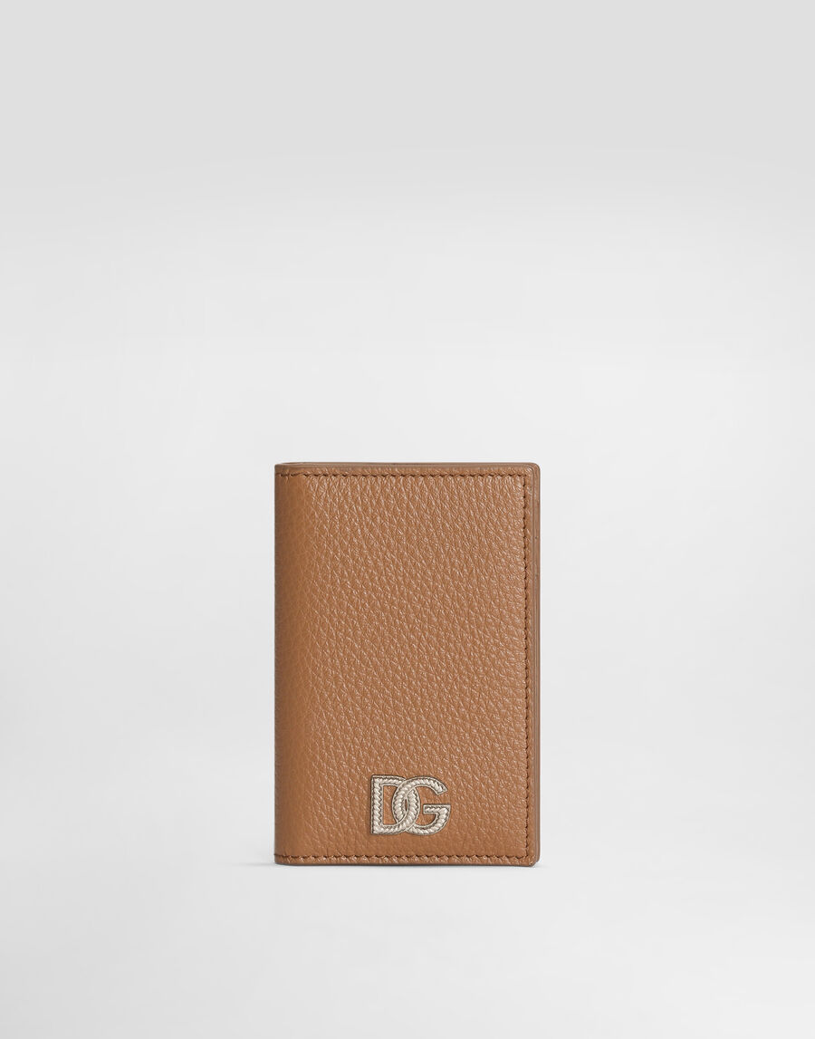 Card holder in calfskin with logo