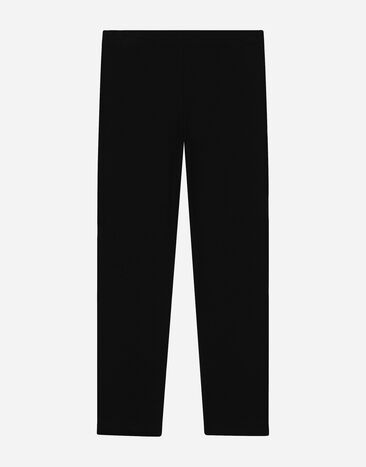 Dolce&Gabbana Leggings mit Logoplakette Schwarz L5JPB7G7KN4