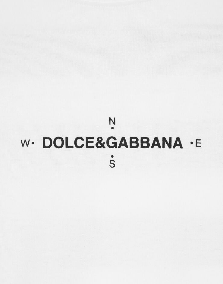 Dolce & Gabbana 마리나 프린트 반소매 티셔츠 화이트 G8PB8TG7K4W